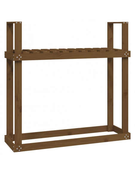 Portalegna Miele 110x35x108,5 cm in Legno Massello di Pino