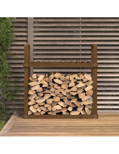 Portalegna Miele 110x35x108,5 cm in Legno Massello di Pino