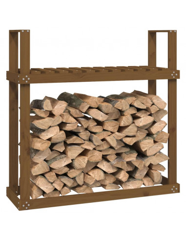 Portalegna Miele 110x35x108,5 cm in Legno Massello di Pino