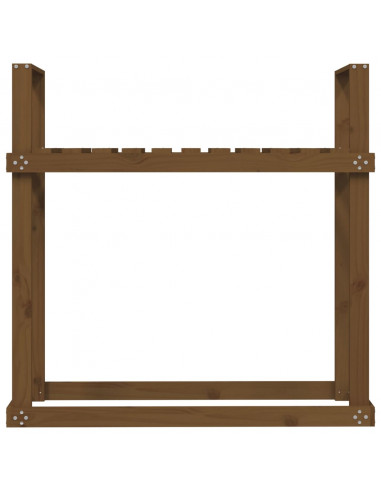 Portalegna Miele 110x35x108,5 cm in Legno Massello di Pino