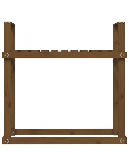 Portalegna Miele 110x35x108,5 cm in Legno Massello di Pino