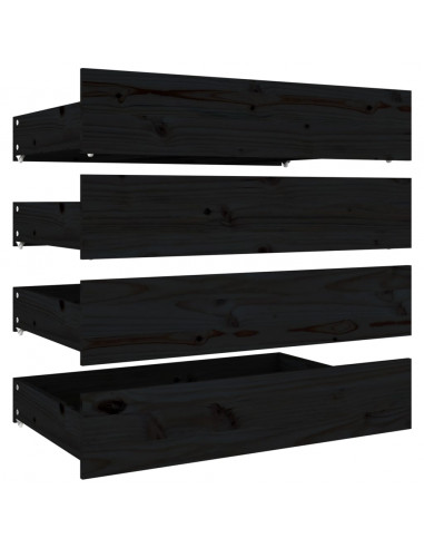 Giroletto con Cassetti Nero 135x190 cm Double