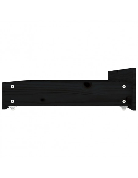 Giroletto con Cassetti Nero 135x190 cm Double