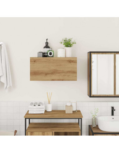 Mobiletto da Bagno Rovere Artigianale 60x25x30 cm Truciolato