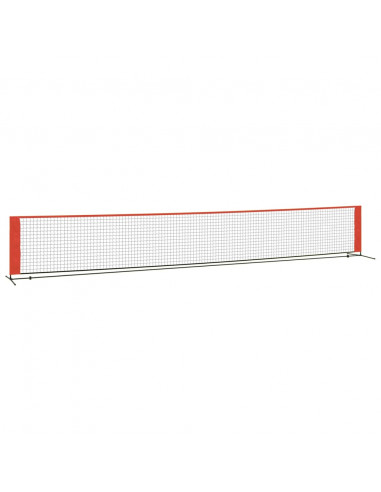 Rete da Tennis Nera e Rossa 600x100x87 cm in Poliestere