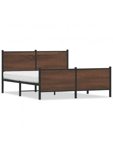 Giroletto Testiera e Pediera Metallo Rovere Marrone 140x200 cm