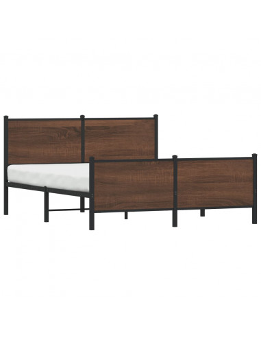 Giroletto Testiera e Pediera Metallo Rovere Marrone 140x200 cm