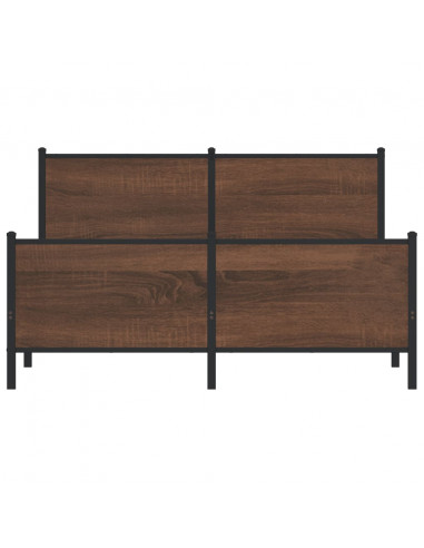 Giroletto Testiera e Pediera Metallo Rovere Marrone 140x200 cm