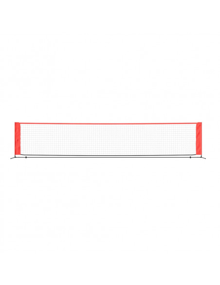 Rete da Tennis Nera e Rossa 500x100x87 cm in Poliestere