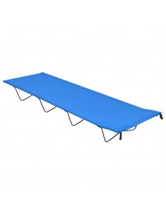 Lettino da Campeggio 180x60x19cm Tessuto Oxford e Acciaio Blu 2