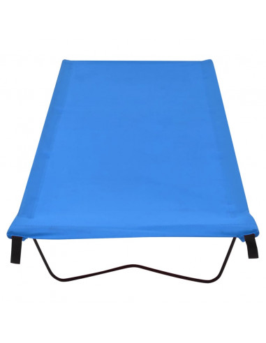 Lettino da Campeggio 180x60x19cm Tessuto Oxford e Acciaio Blu