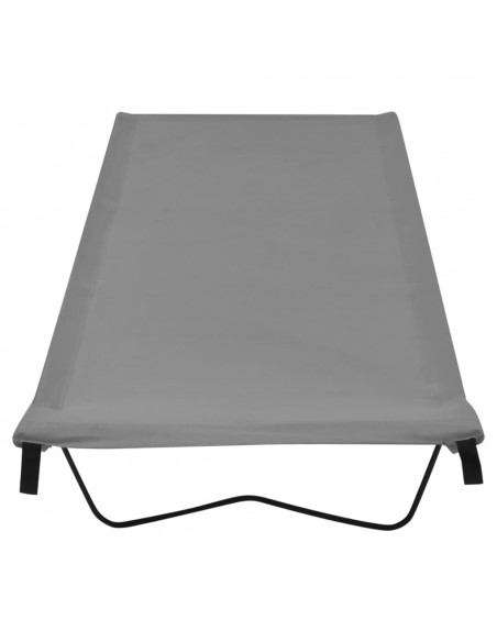 Lettino da Campeggio 180x60x19cm Tessuto Oxford e Acciaio Grigio