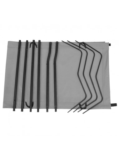 Lettino da Campeggio 180x60x19cm Tessuto Oxford e Acciaio Grigio