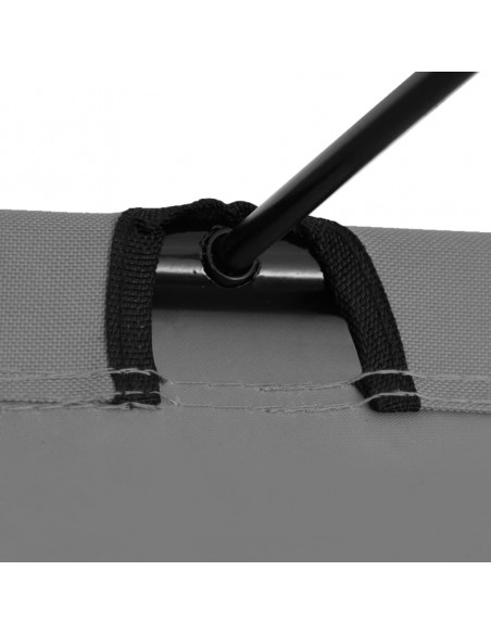 Lettino da Campeggio 180x60x19cm Tessuto Oxford e Acciaio Grigio