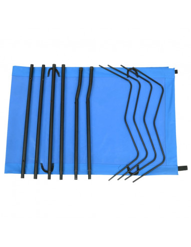 Lettini Campeggio 2 pz 180x60x19 cm Tessuto Oxford Acciaio Blu