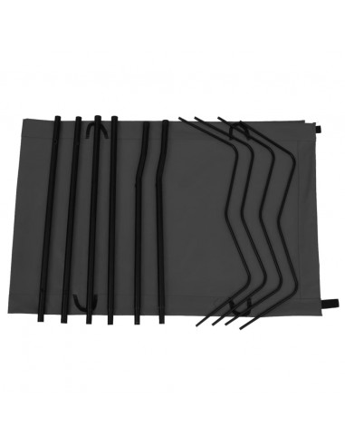 Lettino da Campeggio 180x60x19cm Tessuto Oxford e Acciaio Nero