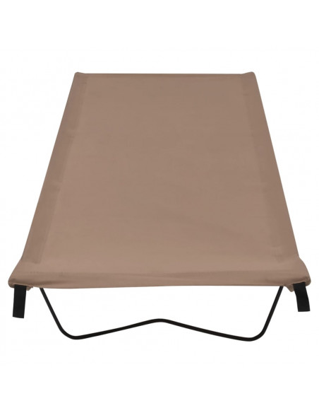 Lettino da Campeggio 180x60x19cm Tessuto Oxford Acciaio Grigio