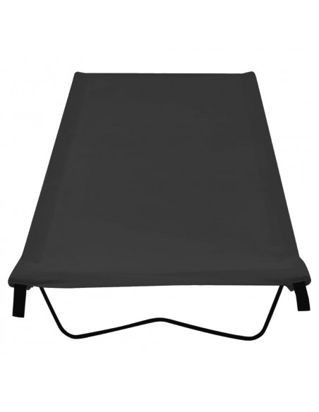 Lettini Campeggio 2 pz 180x60x19 cm Tessuto Oxford Acciaio Nero