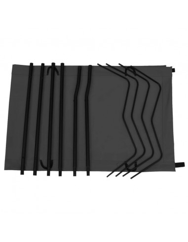 Lettini Campeggio 2 pz 180x60x19 cm Tessuto Oxford Acciaio Nero