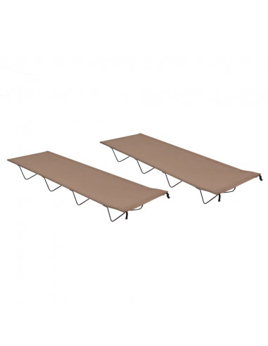 Lettini Campeggio 2pz 180x60x19cm Tessuto Oxford Acciaio Talpa