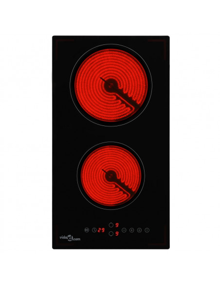Piano Cottura in Ceramica con 2 Zone e Controlli Touch 3000 W