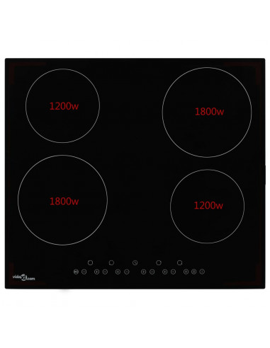 Piano Cottura in Ceramica con 4 Zone e Controlli Touch 6000 W