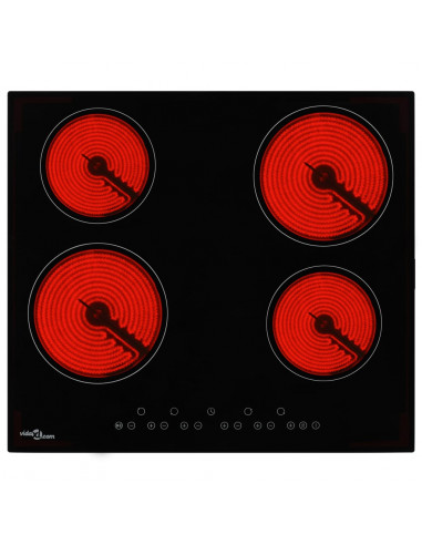 Piano Cottura in Ceramica con 4 Zone e Controlli Touch 6000 W