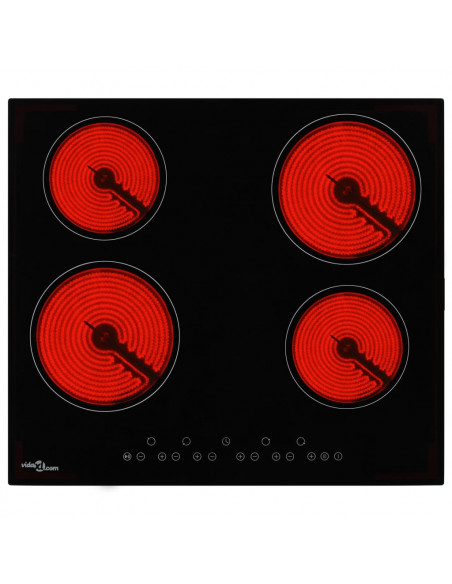 Piano Cottura in Ceramica con 4 Zone e Controlli Touch 6000 W
