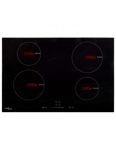 Piano Cottura Induzione 4 Zone Controlli Touch Vetro 77cm 7000W