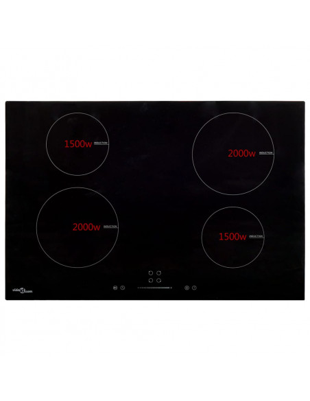 Piano Cottura Induzione 4 Zone Controlli Touch Vetro 77cm 7000W