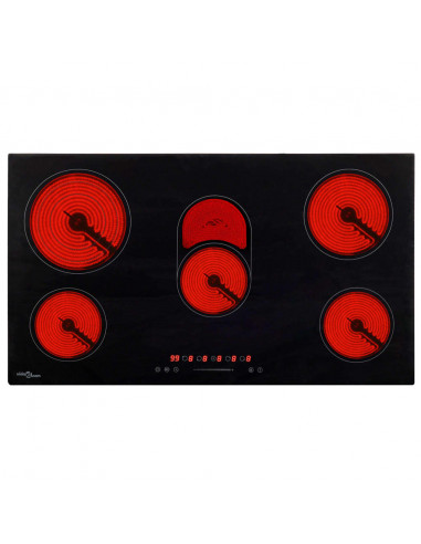 Piano Cottura in Ceramica 5 Zone e Controlli Touch 77 cm 8500 W