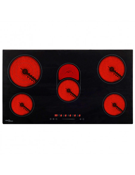 Piano Cottura in Ceramica 5 Zone e Controlli Touch 77 cm 8500 W