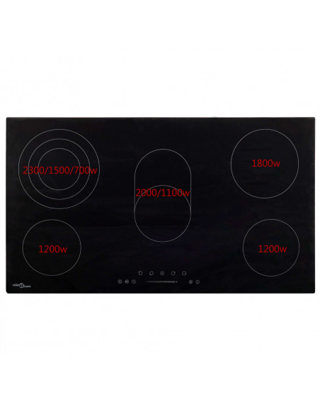 Piano Cottura in Ceramica 5 Zone e Controlli Touch 77 cm 8500 W