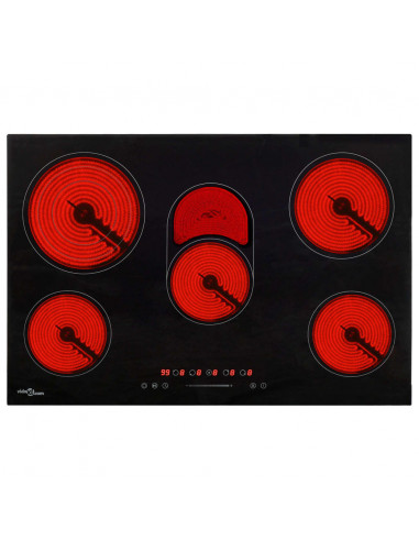 Piano Cottura in Ceramica 5 Zone e Controlli Touch 90 cm 8500 W