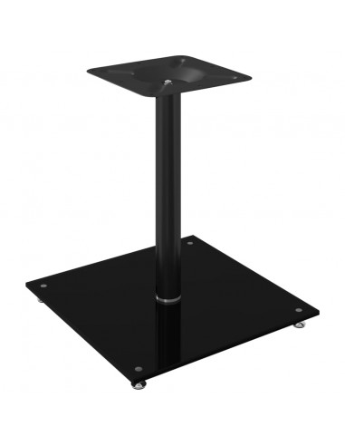 Pedane per Casse 2pz Nero Vetro Temperato Design a 1 Pilastro