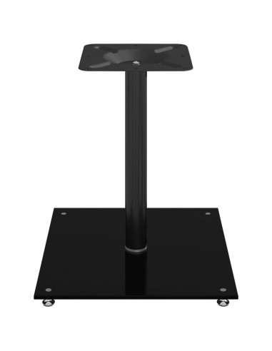 Pedane per Casse 2pz Nero Vetro Temperato Design a 1 Pilastro