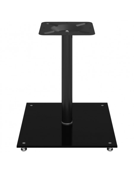 Pedane per Casse 2pz Nero Vetro Temperato Design a 1 Pilastro