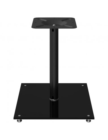 Pedane per Casse 2pz Nero Vetro Temperato Design a 1 Pilastro