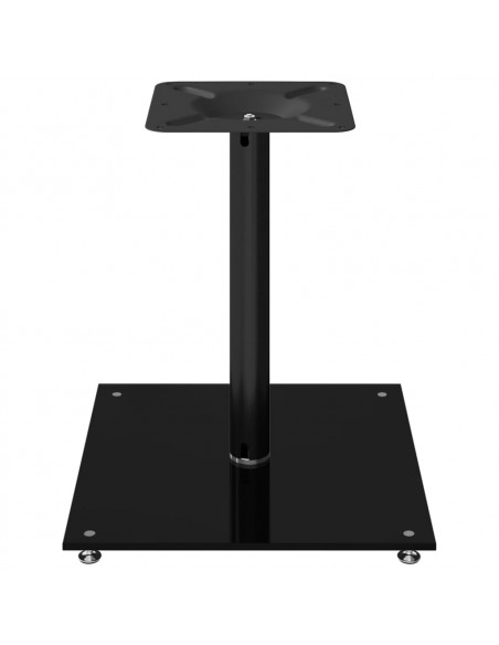 Pedane per Casse 2pz Nero Vetro Temperato Design a 1 Pilastro