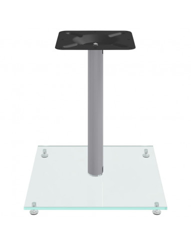 Pedane Casse 2pz Argento Vetro Temperato Design a 1 Pilastro