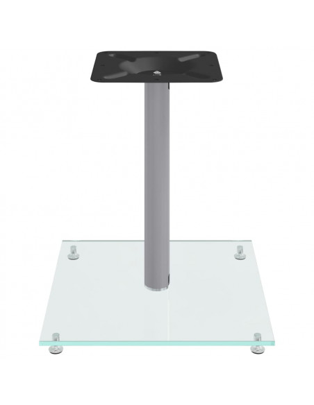 Pedane Casse 2pz Argento Vetro Temperato Design a 1 Pilastro