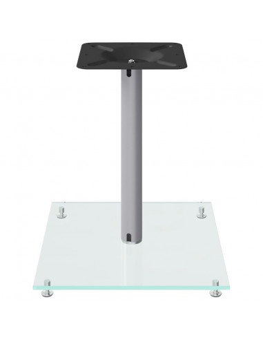 Pedane Casse 2pz Argento Vetro Temperato Design a 1 Pilastro