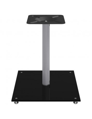 Pedane Casse 2pz Nero Argento Vetro Temperato Design 1 Pilastro