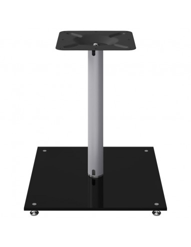 Pedane Casse 2pz Nero Argento Vetro Temperato Design 1 Pilastro