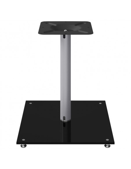Pedane Casse 2pz Nero Argento Vetro Temperato Design 1 Pilastro
