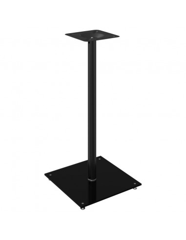 Pedane per Casse 2pz Nero Vetro Temperato Design a 1 Pilastro