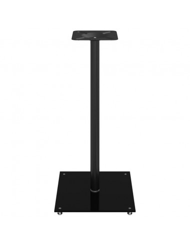 Pedane per Casse 2pz Nero Vetro Temperato Design a 1 Pilastro