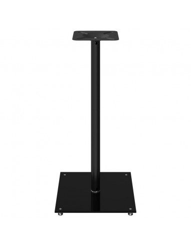 Pedane per Casse 2pz Nero Vetro Temperato Design a 1 Pilastro