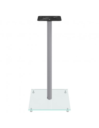 Pedane Casse 2pz Argento Vetro Temperato Design a 1 Pilastro