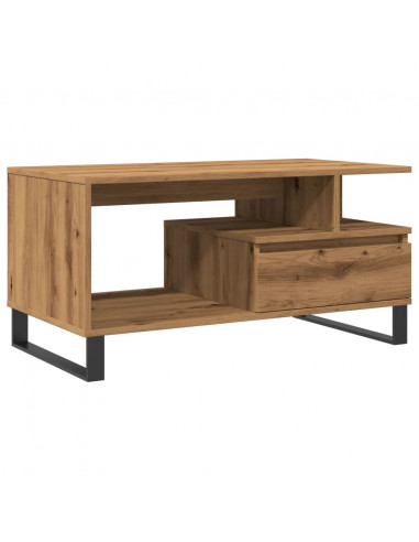 Tavolino Salotto Rovere Artigianale 90x49x45 cm Multistrato